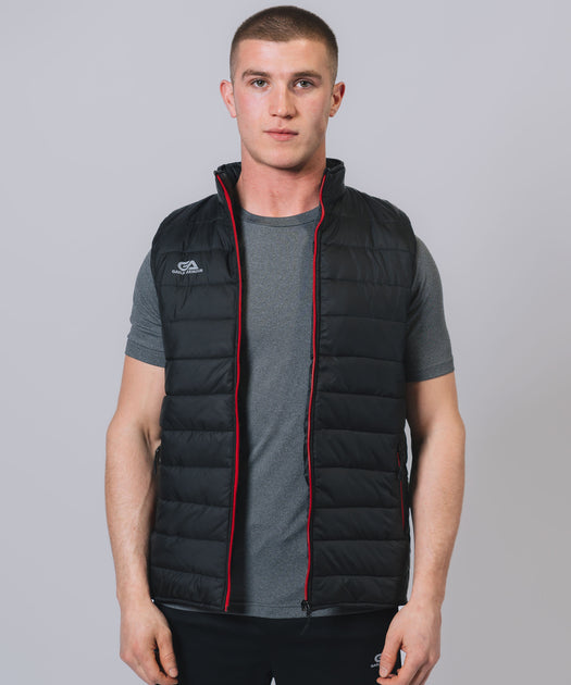 Red and black on sale north face body warmer