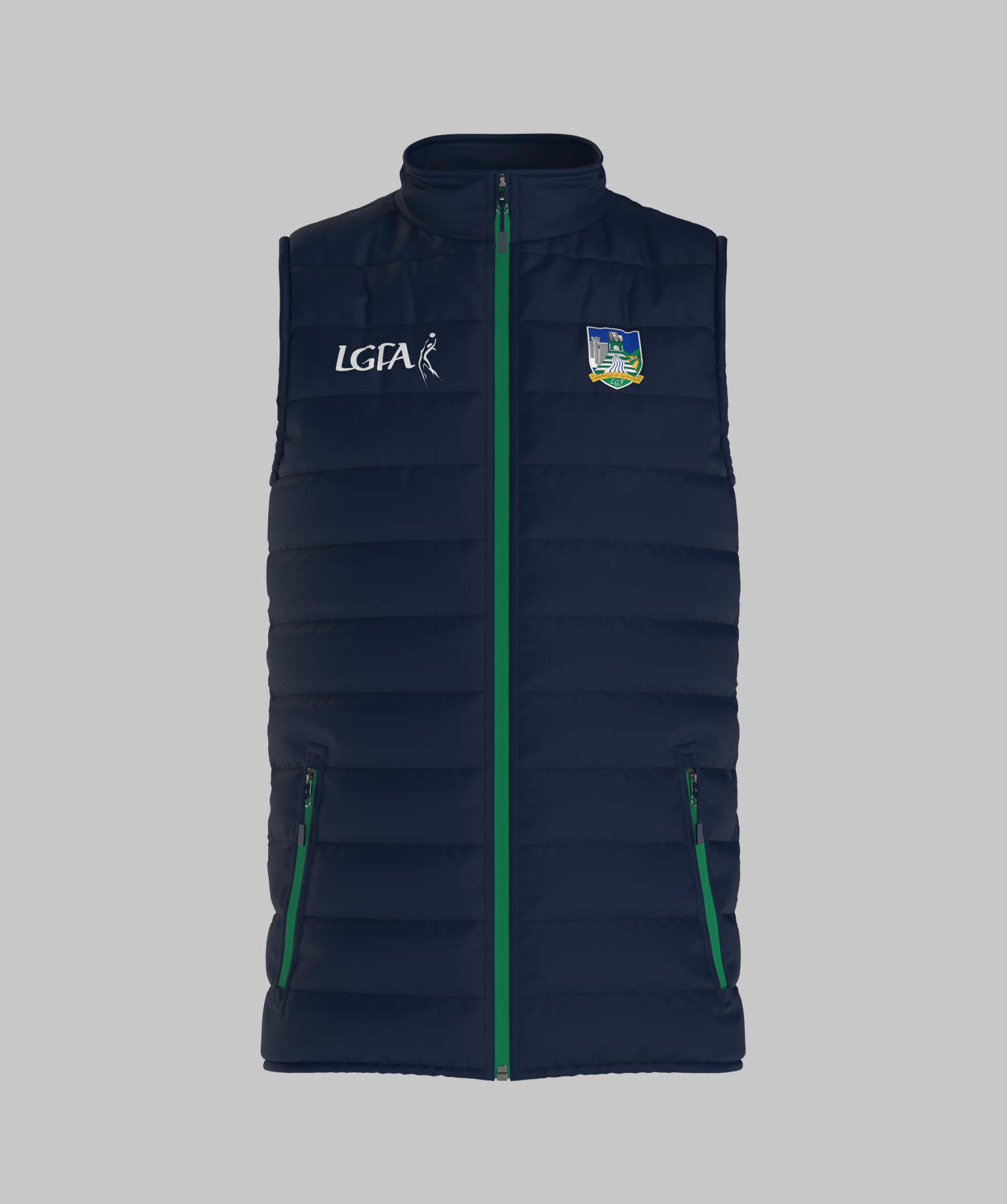 Kids Limerick LGFA Navy Green Gilet