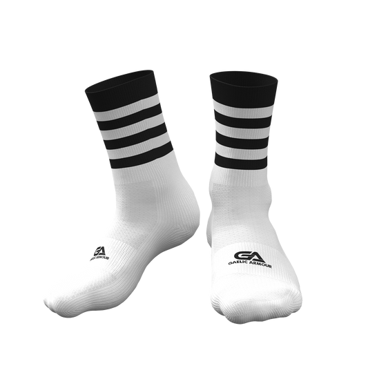 GAA Midi Socks Black White Hoops