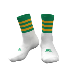 Kids GAA Midi Socks Green Amber Hoops