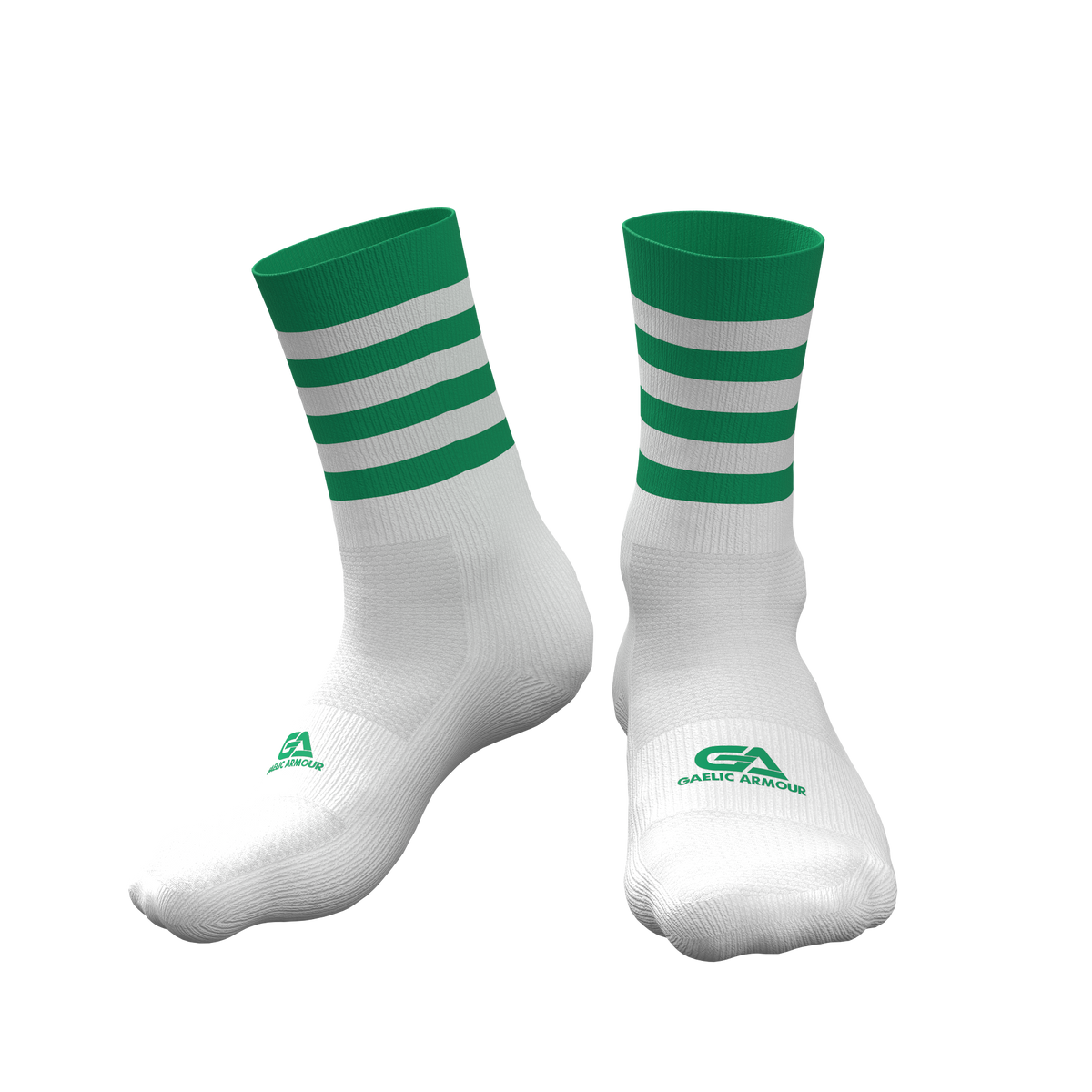 GAA Midi Socks Green White Hoops