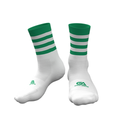 Kids GAA Midi Socks Green White Hoops