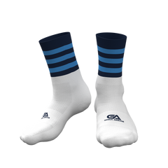 Kids GAA Midi Socks Navy Sky Hoops