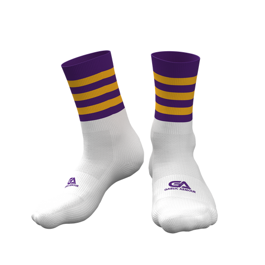 GAA Midi Socks Purple Amber Hoops