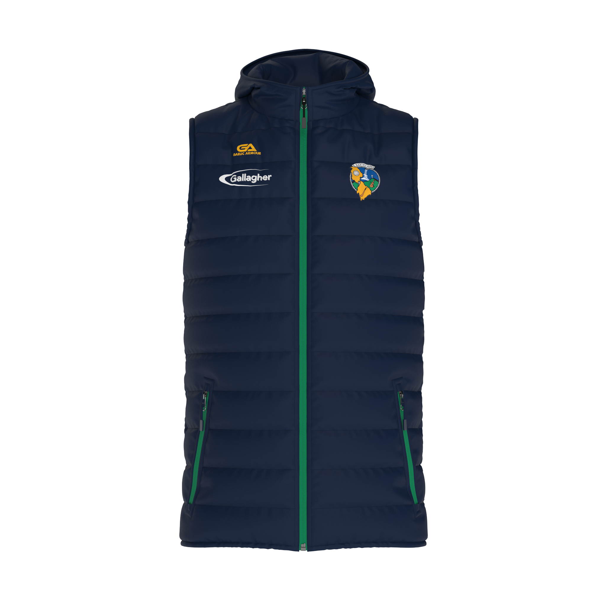 Leitrim GAA Navy Green Hooded Gilet