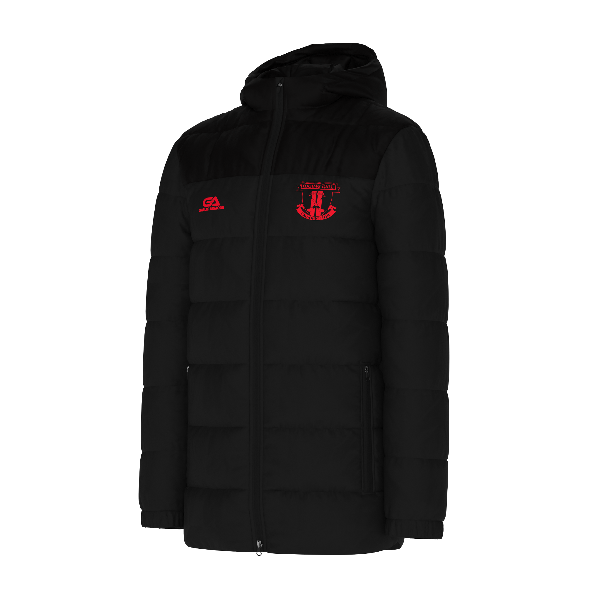 Moneygall Camogie Hooded Padded Parka Black Tonal Jacket