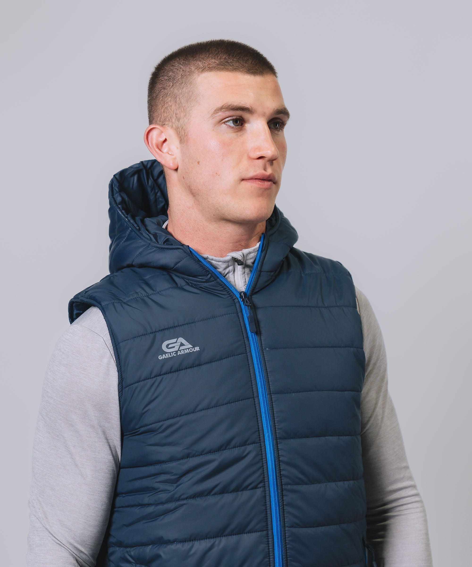 Kids Team Navy Royal Hooded Gilet