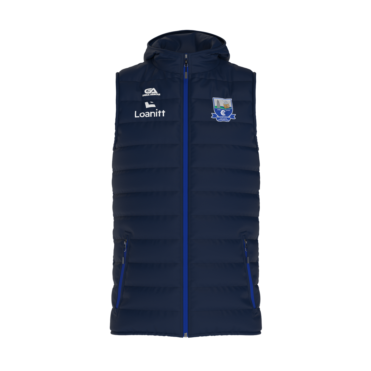 Waterford Camogie Navy Royal Hooded Gilet