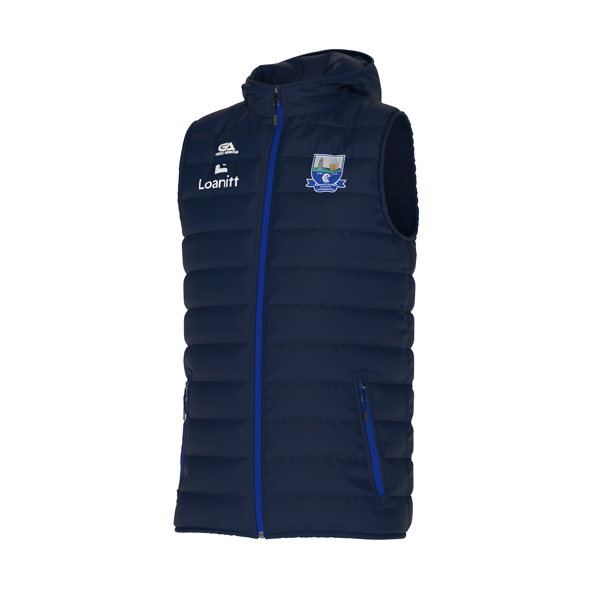 Waterford Camogie Navy Royal Hooded Gilet