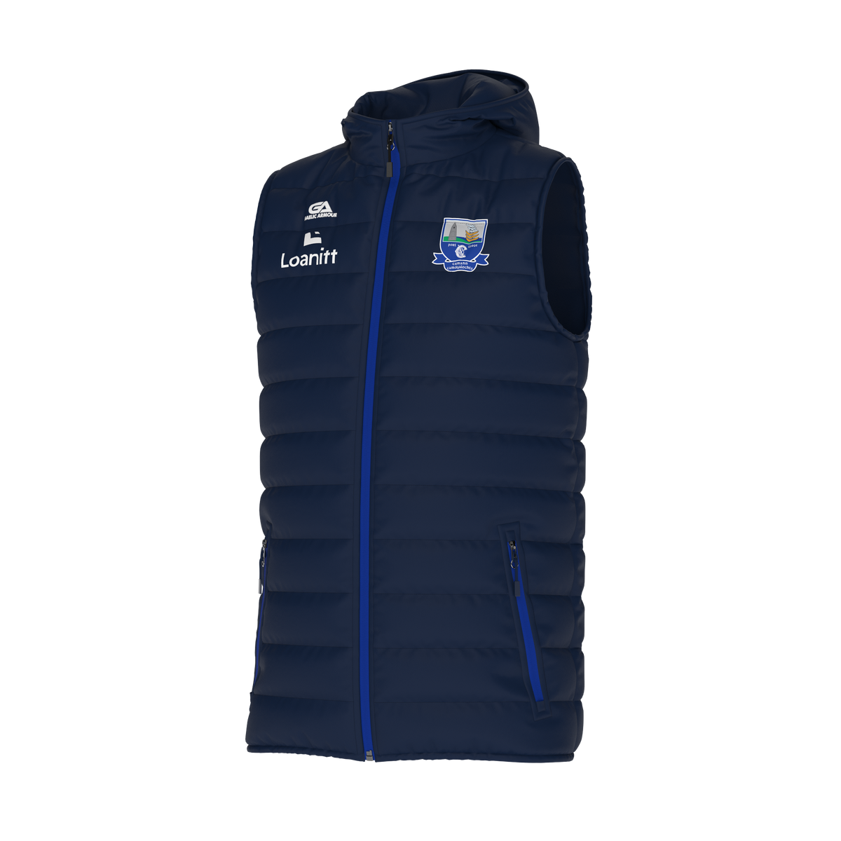 Waterford Camogie Kids Navy Hooded Gilet