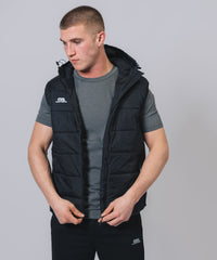 Hooded Padded Black Gilet