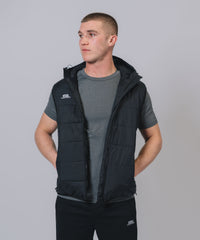 Hooded Padded Black Gilet