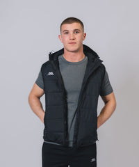 Hooded Padded Black Gilet