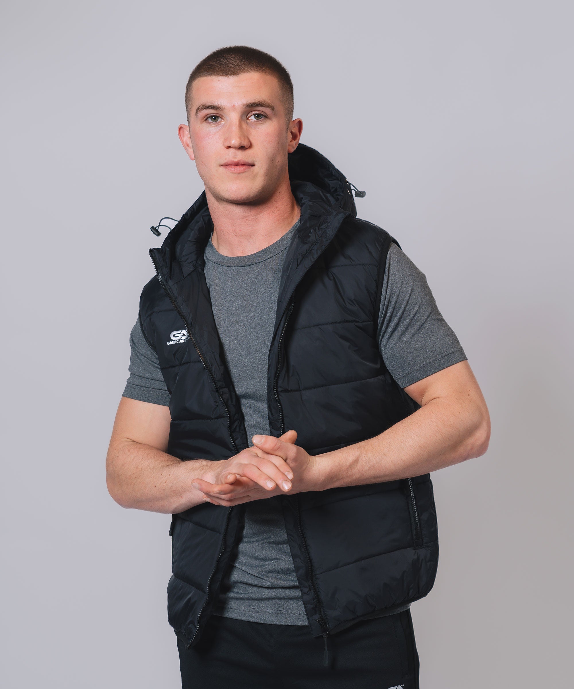 Hooded Padded Black Gilet