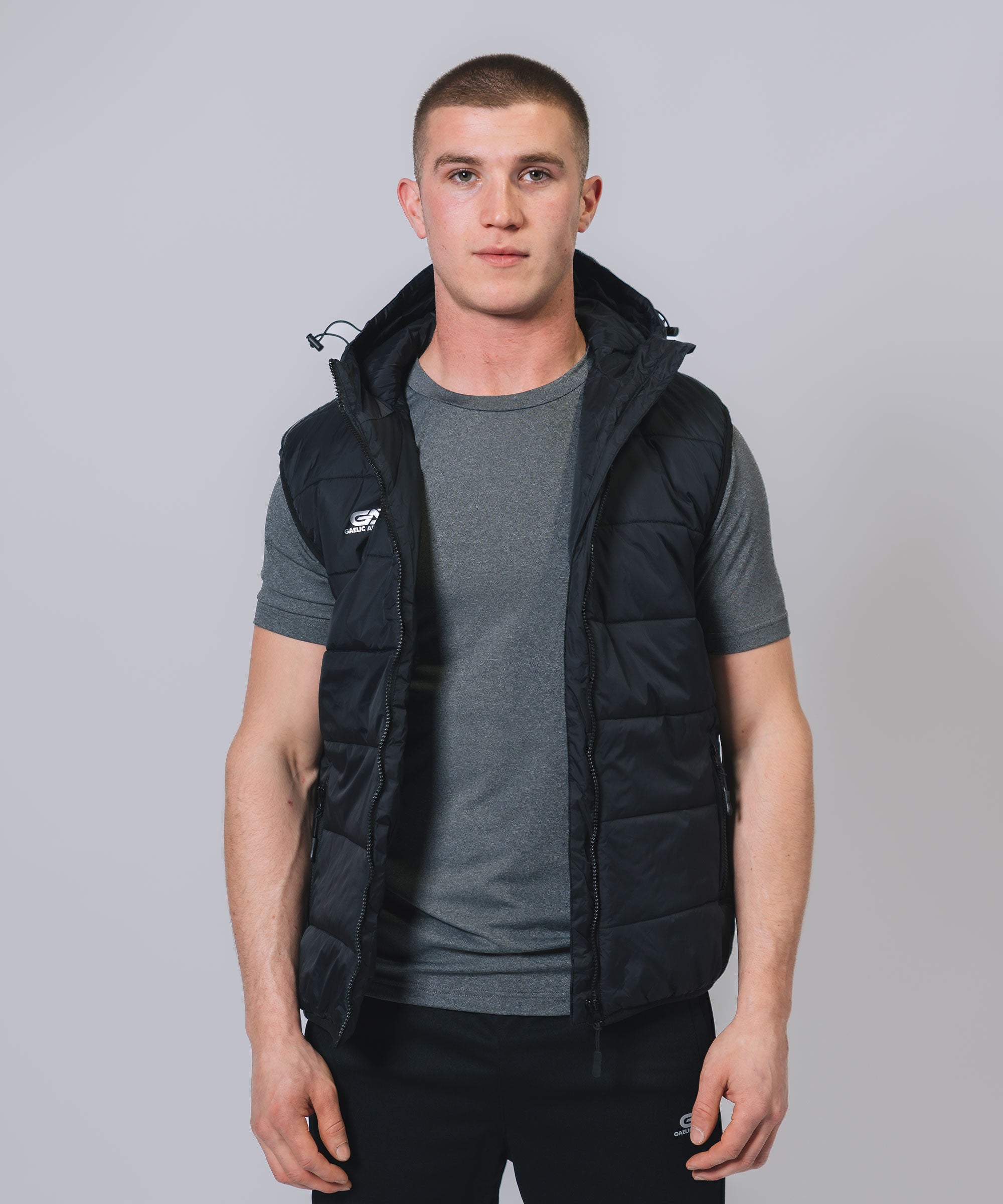 Hooded Padded Black Gilet