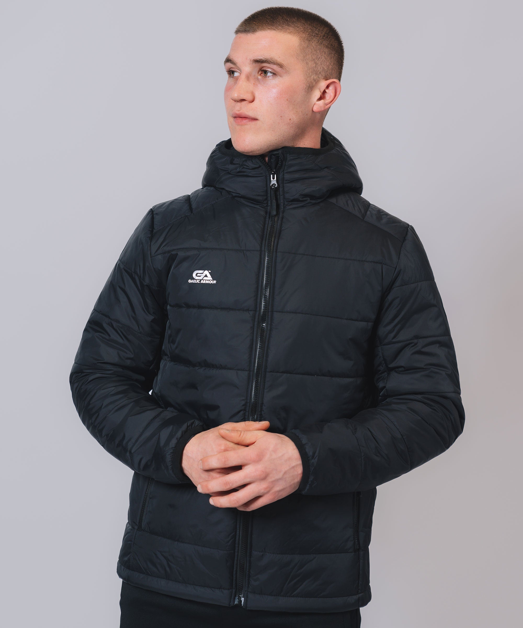 Hooded Padded Black Jacket