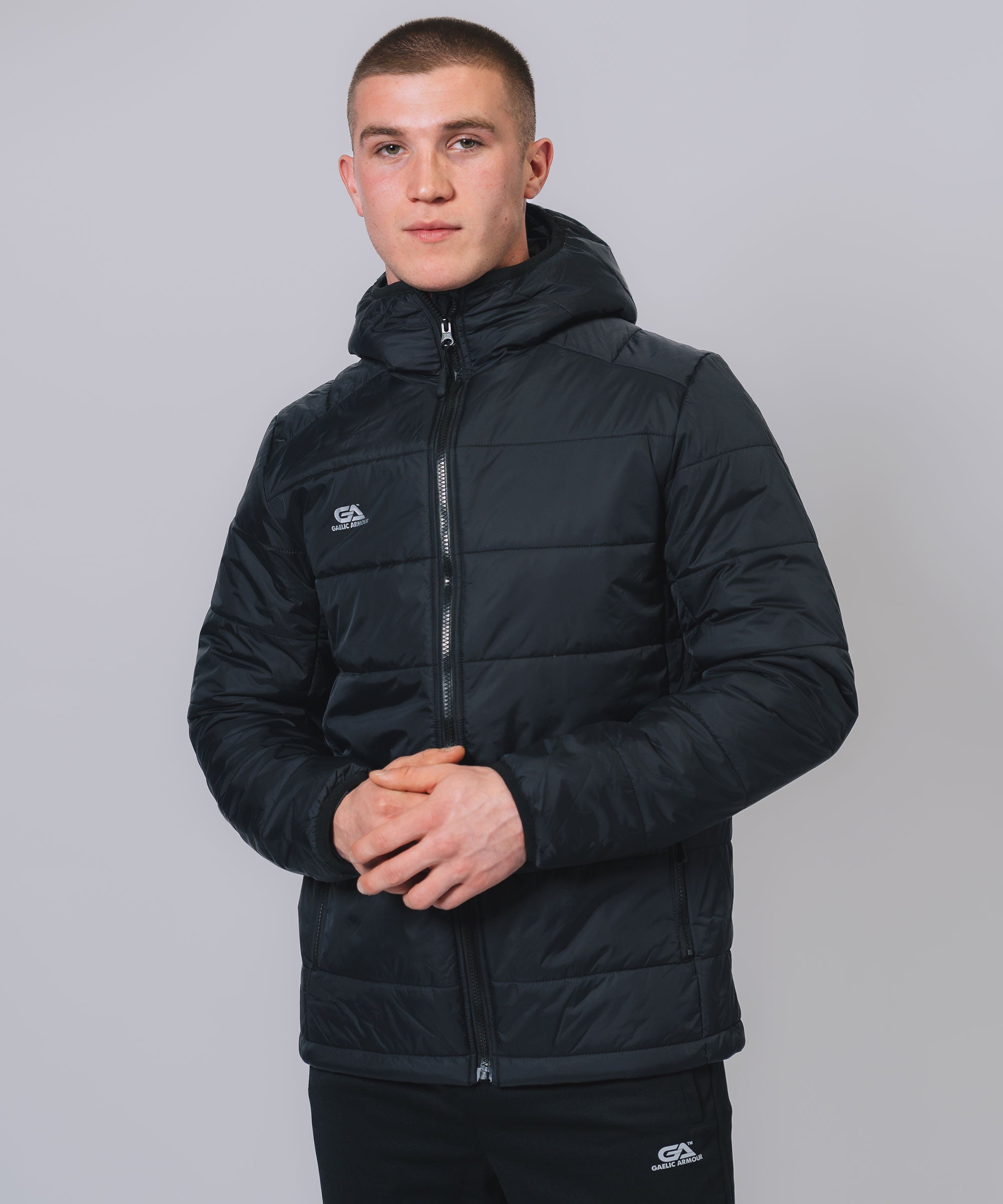 Hooded Padded Black Jacket