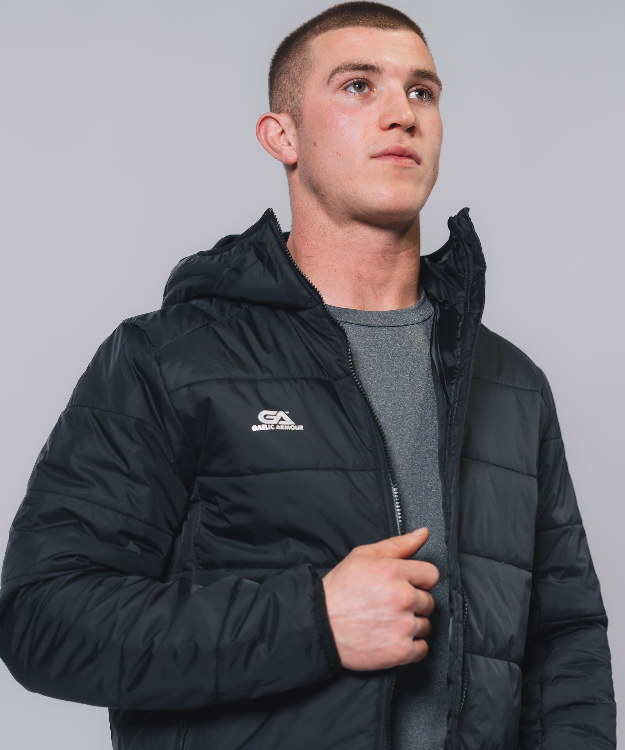 Hooded Padded Black Jacket