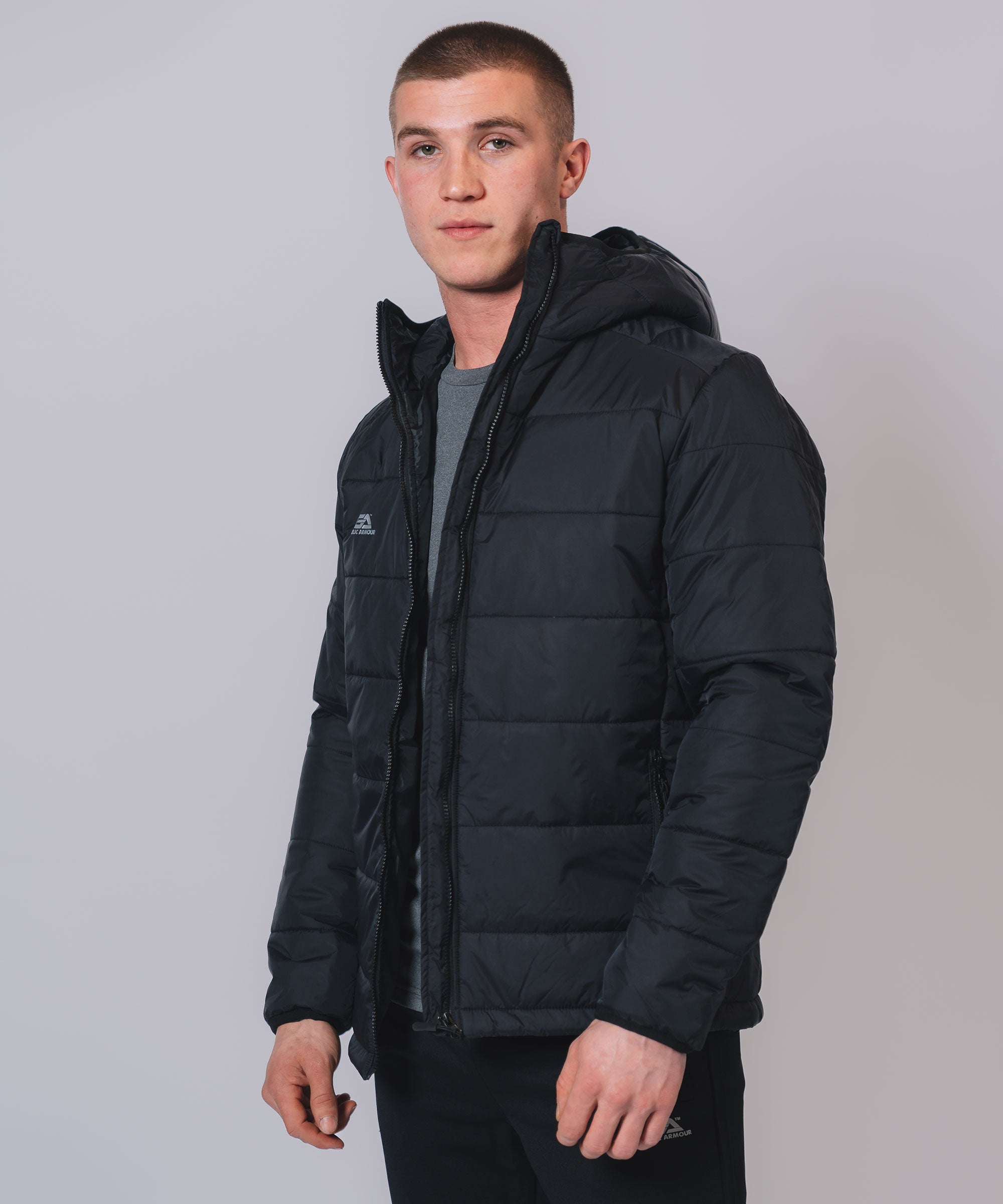 Hooded Padded Black Jacket