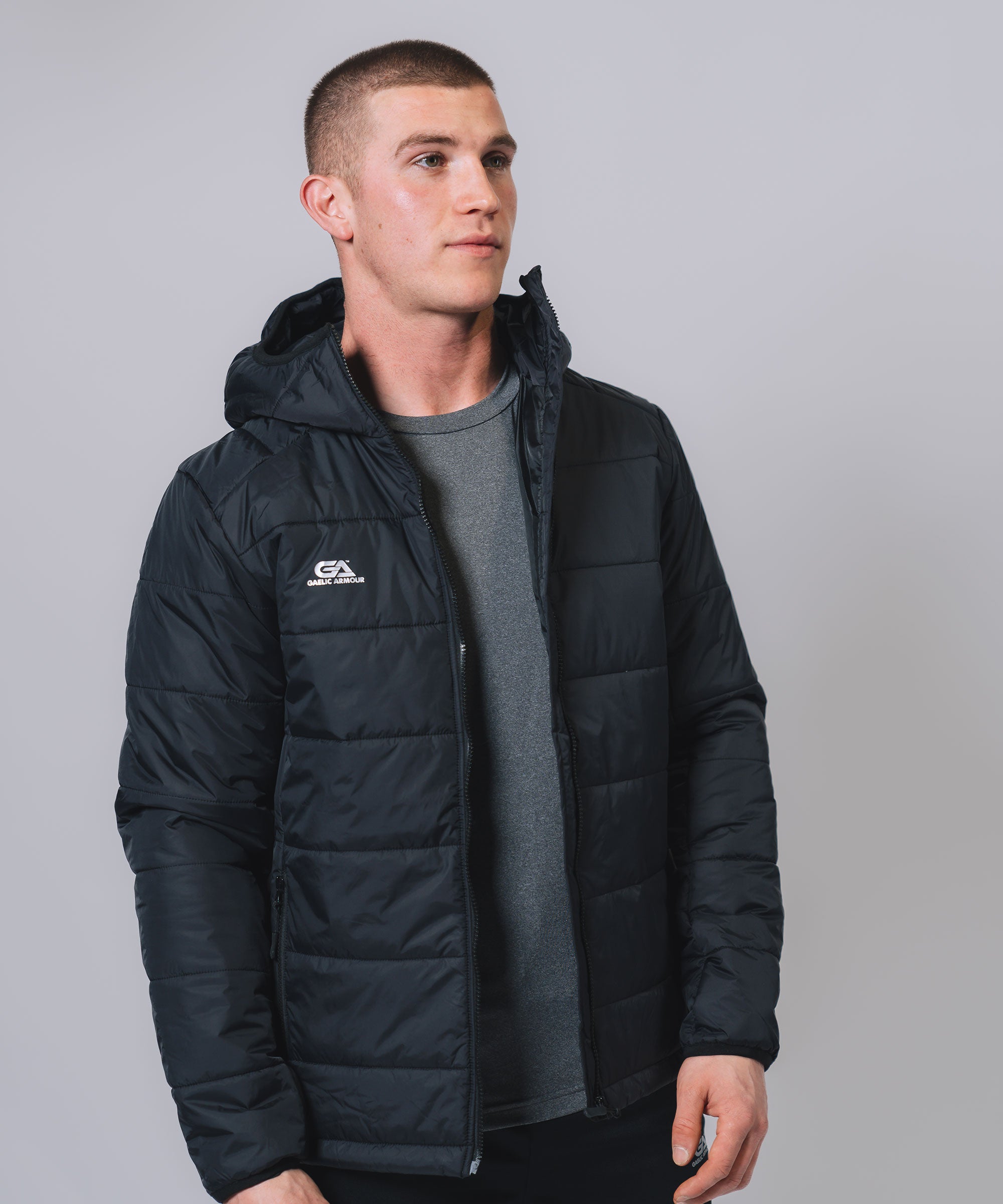 Hooded Padded Black Jacket