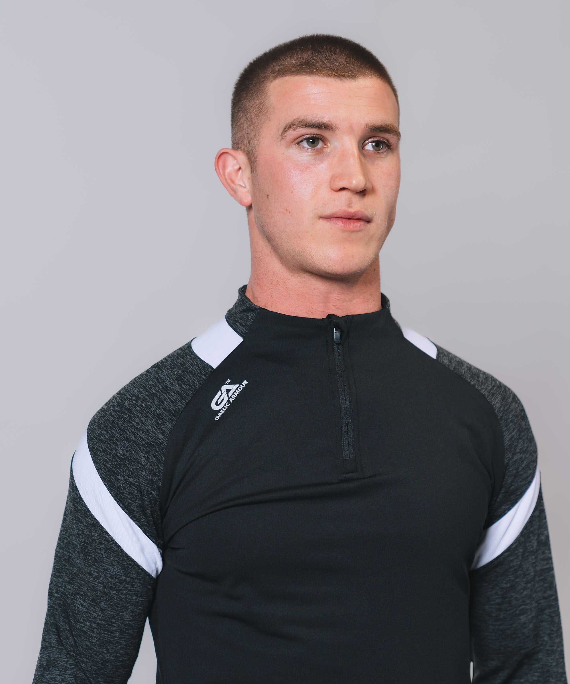 Culainn 1/4 Zip Black Marl White