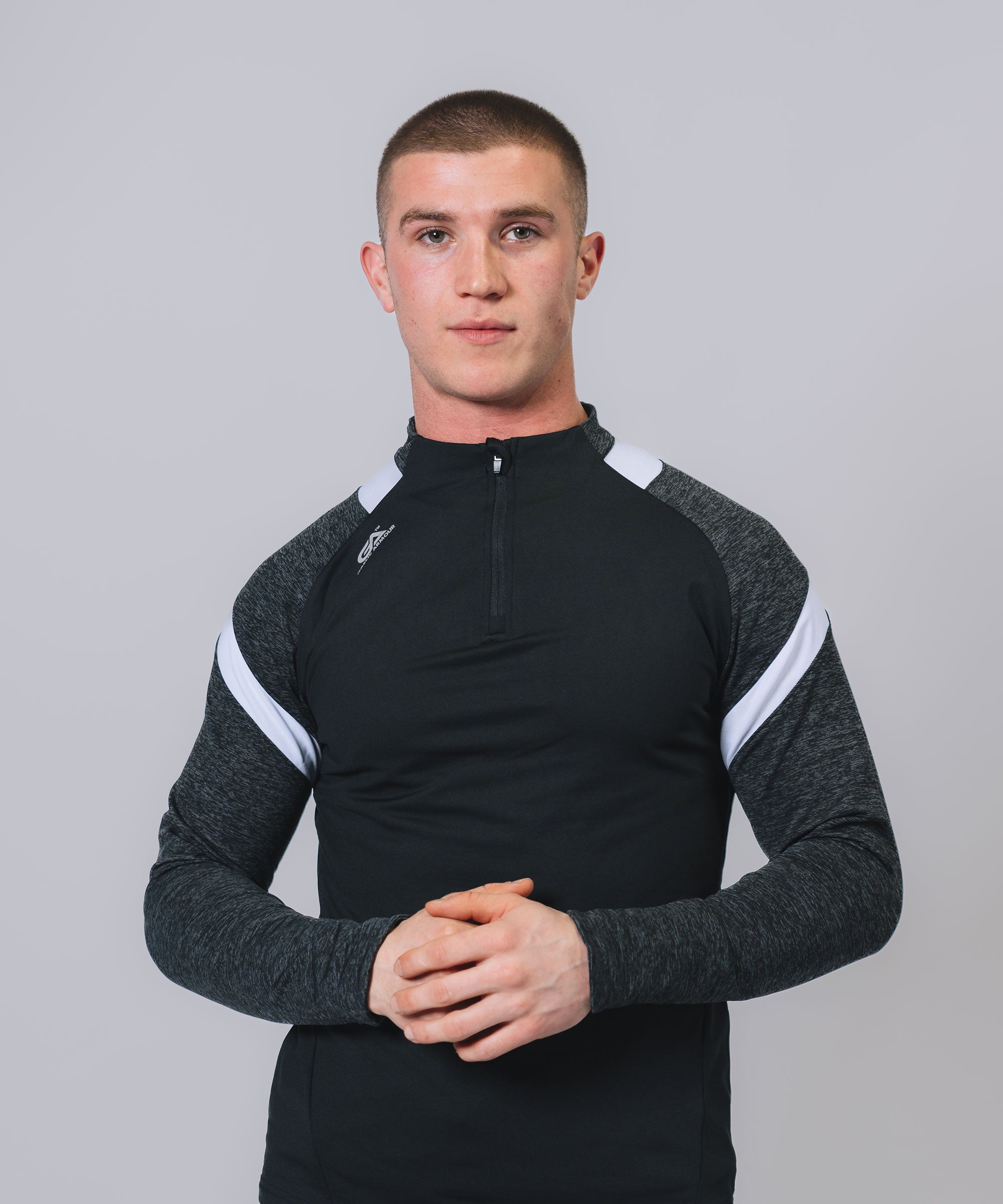 Culainn 1/4 Zip Black Marl White