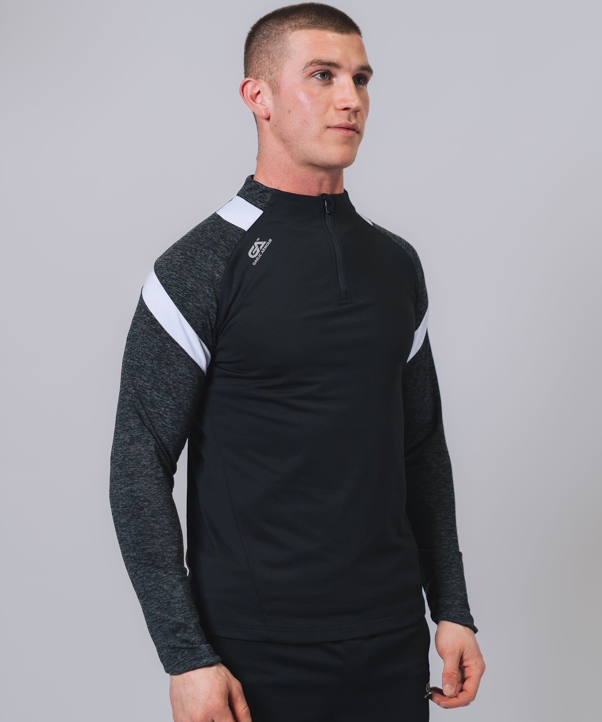 Culainn 1/4 Zip Black Marl White