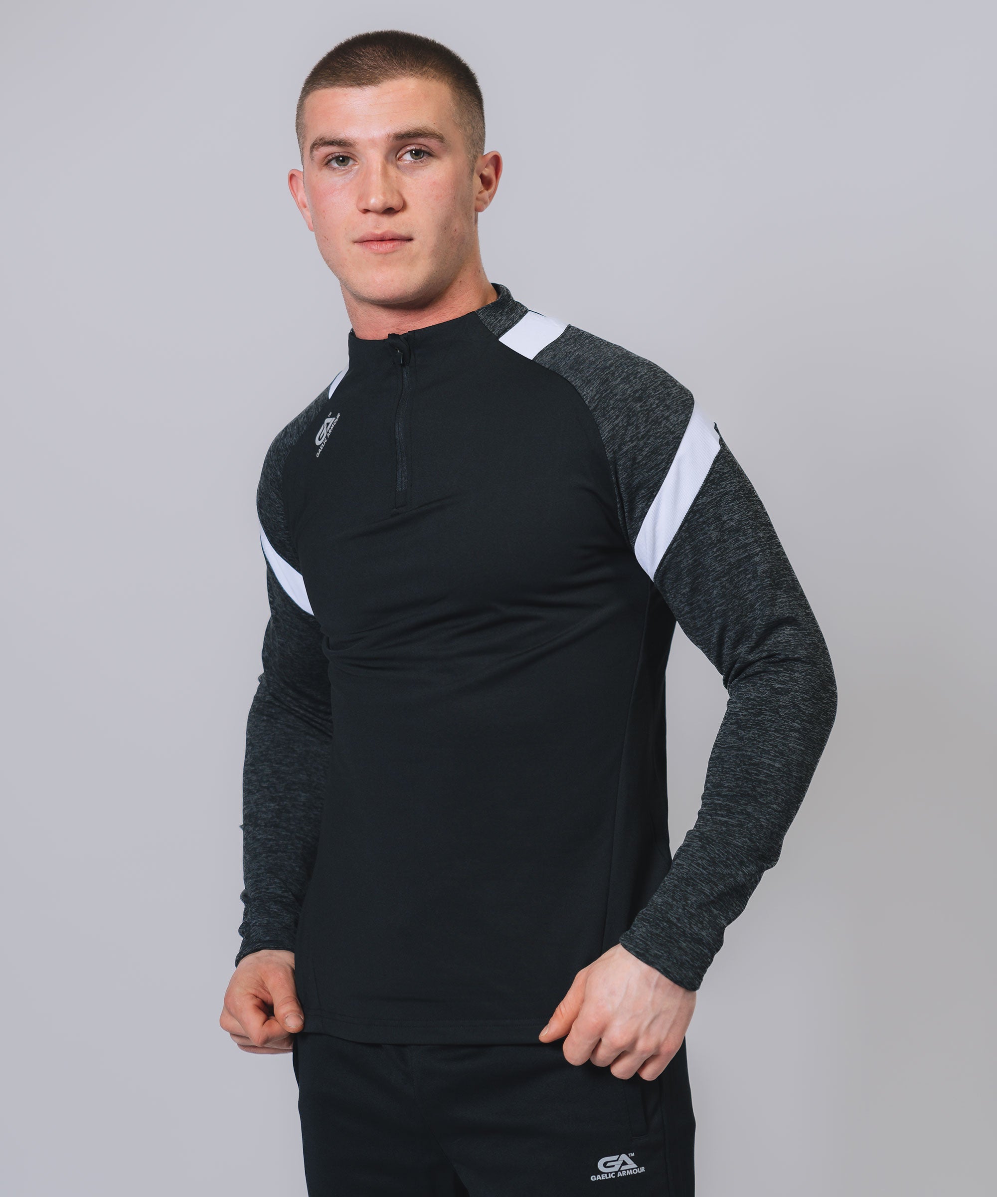 Culainn 1/4 Zip Black Marl White