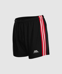 Kids GAA Official Match Shorts Black Red