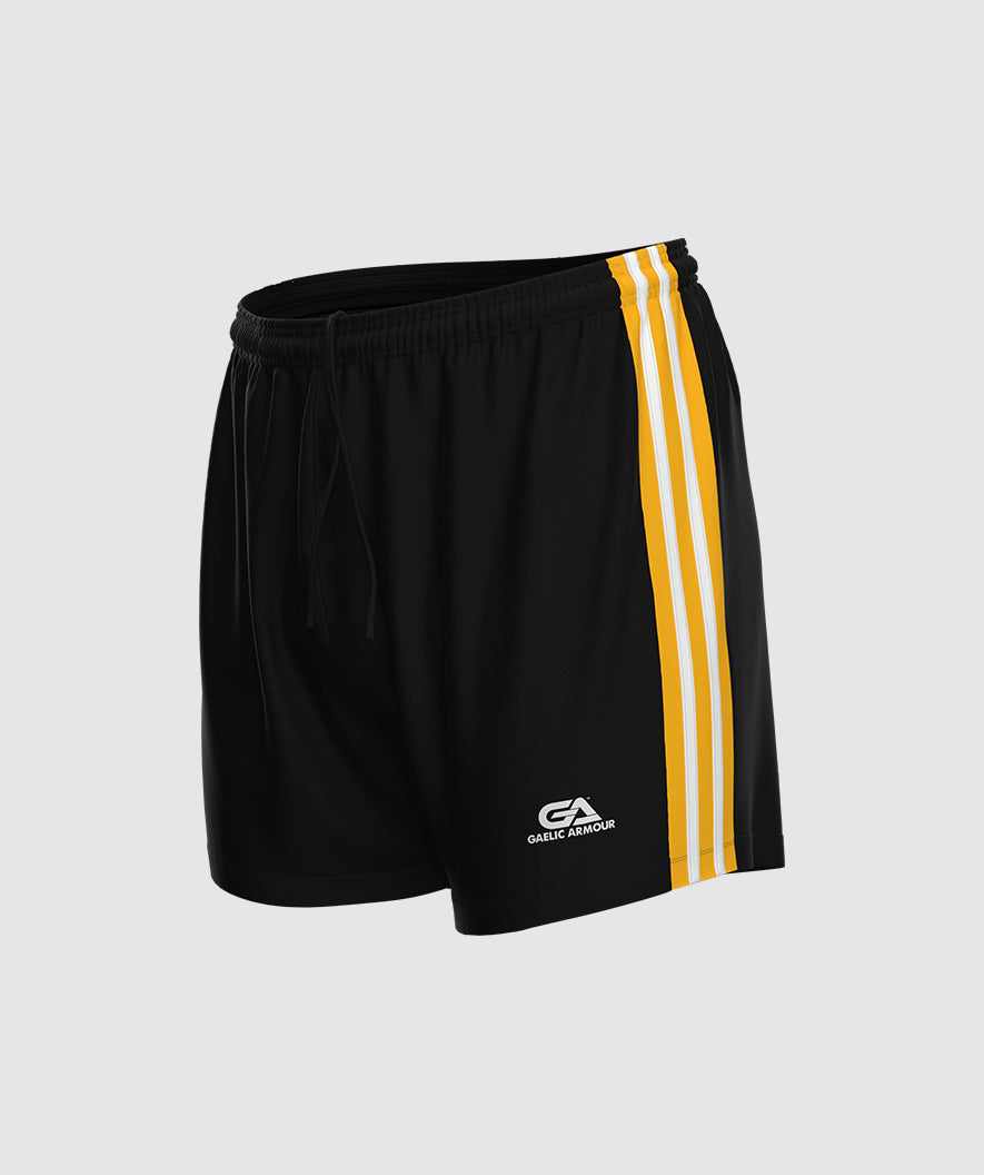 GAA Official Match Shorts Black Amber