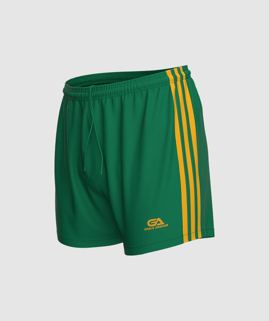 GAA Official Match Shorts Green Amber