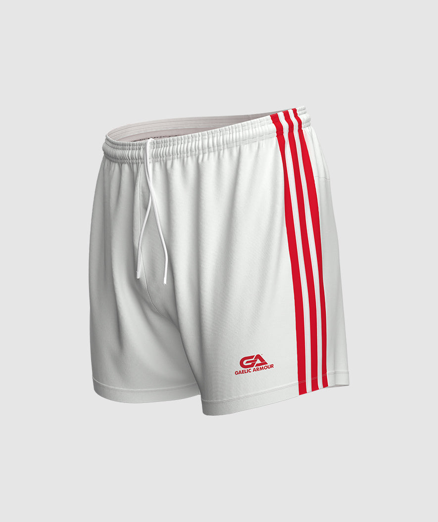 GAA Official Match Shorts White Red