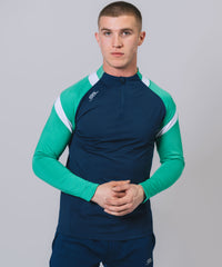 Culainn 1/4 Zip Navy Green White