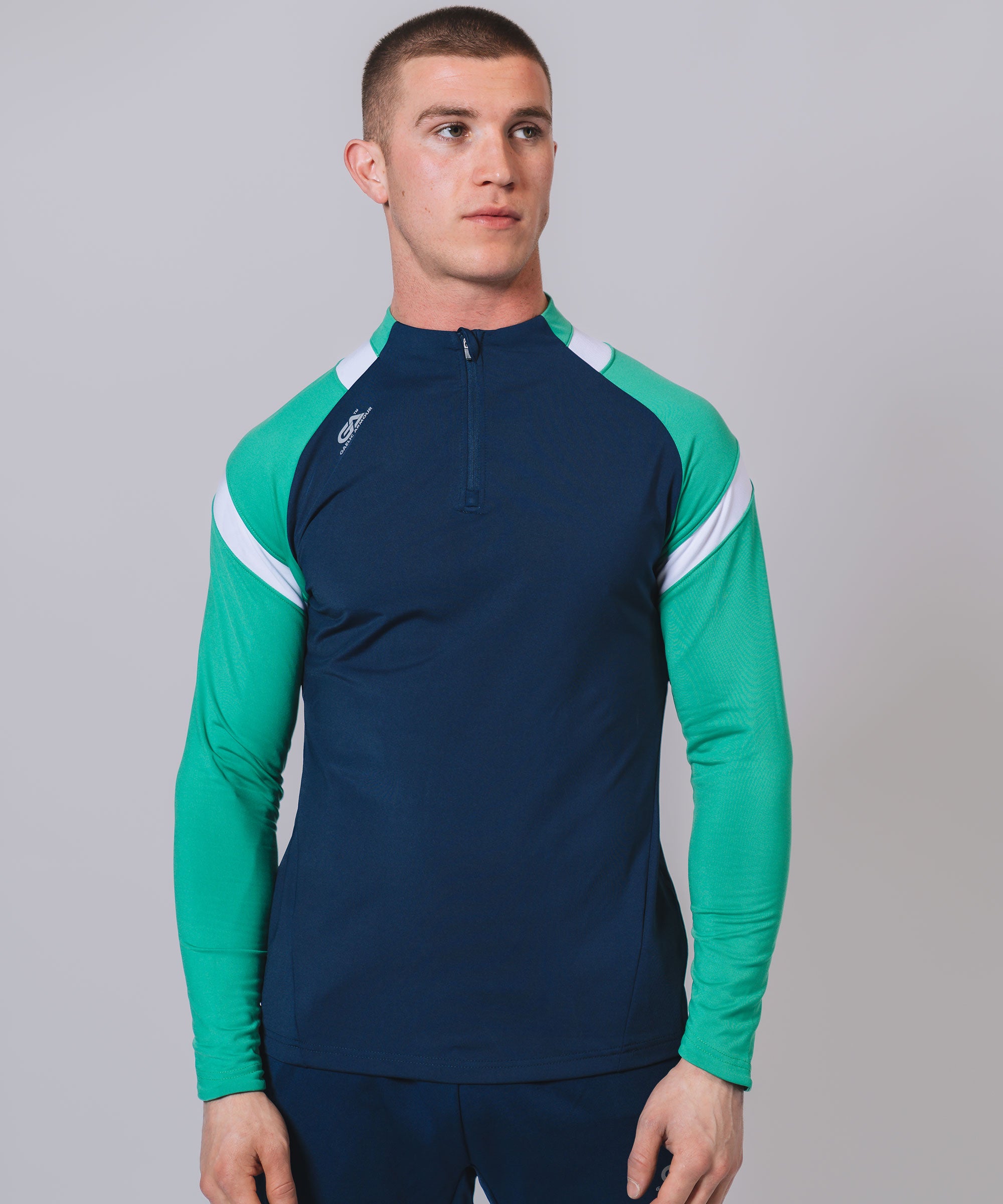 Culainn 1/4 Zip Navy Green White