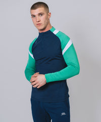 Culainn 1/4 Zip Navy Green White