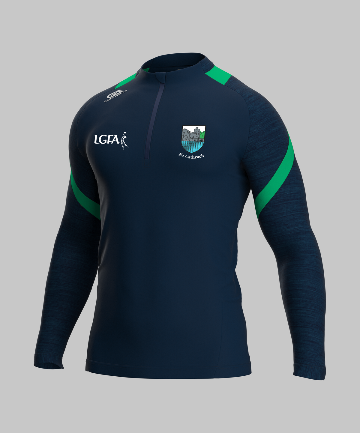 Cahir LGFA 1/4 Zip Navy Marl Green