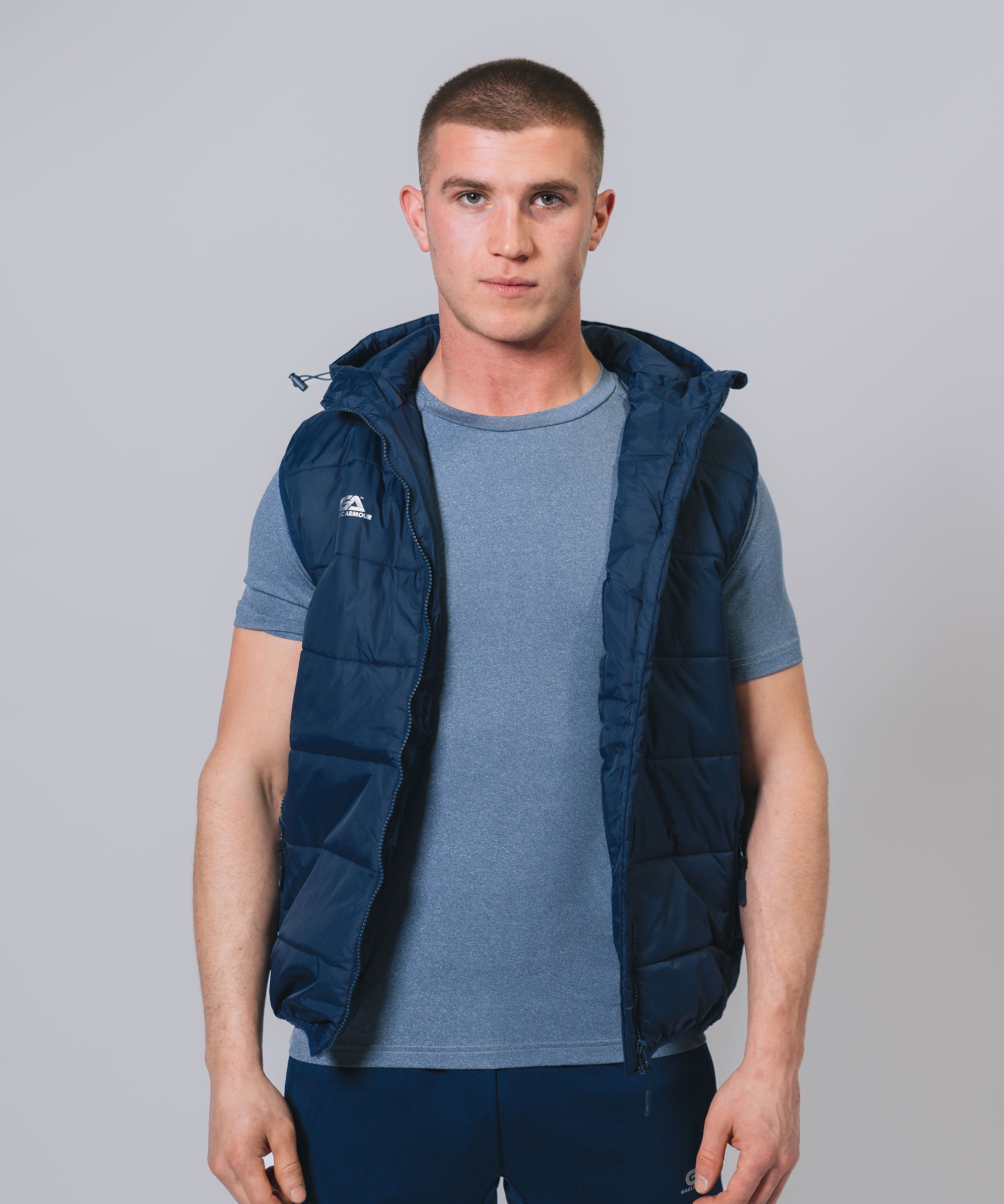 Hooded Padded Navy Gilet