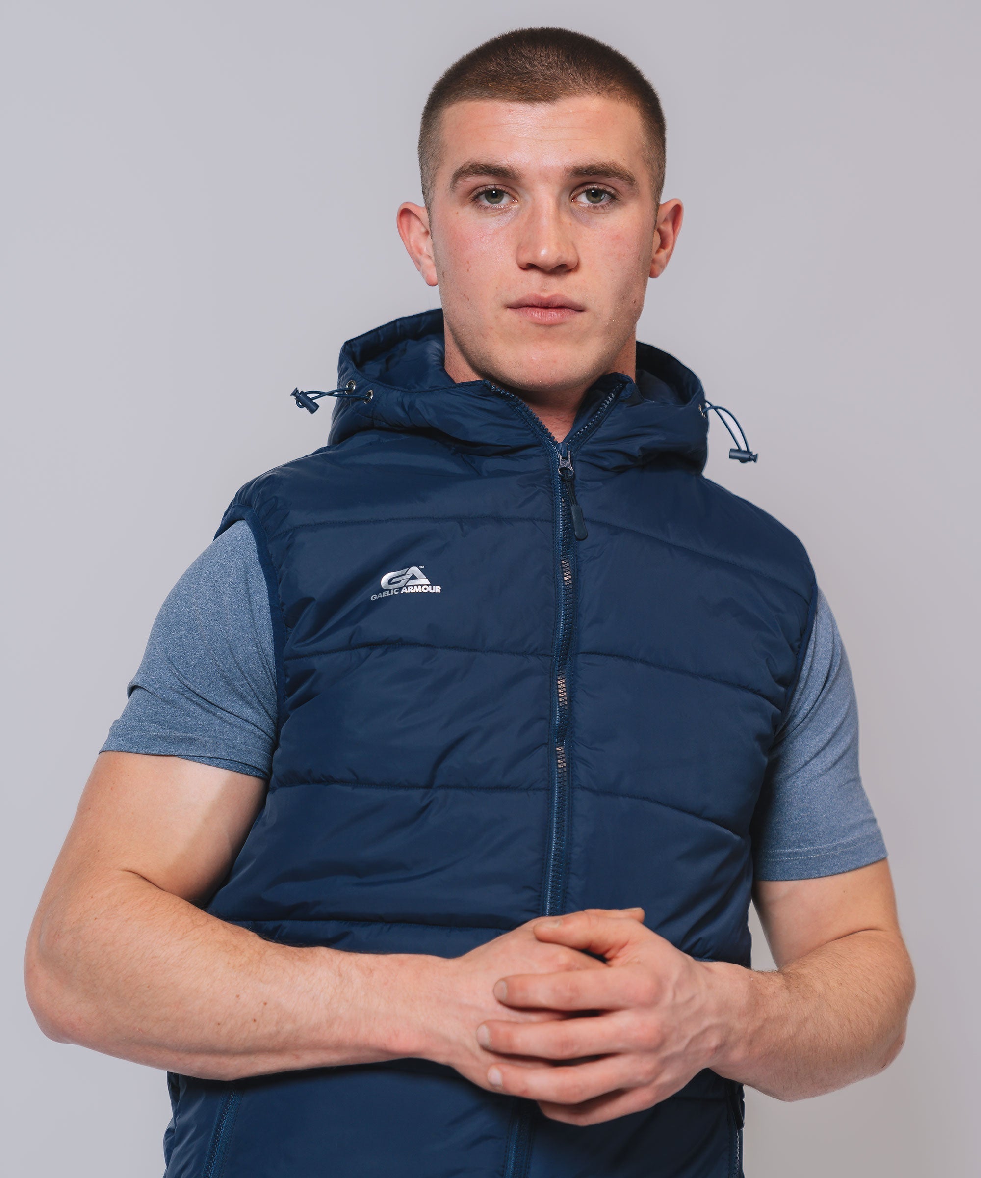 Hooded Padded Navy Gilet