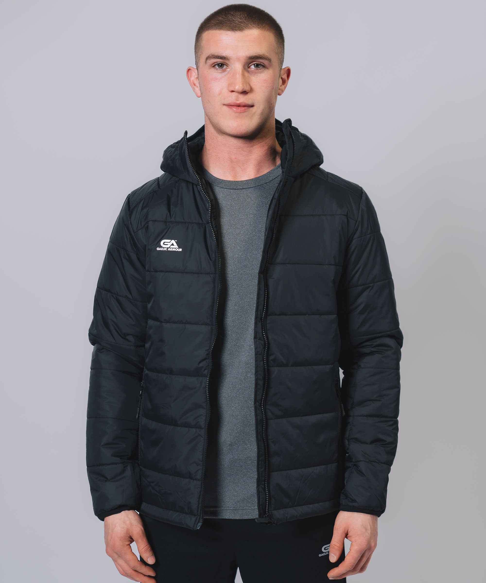 Hooded Padded Black Jacket