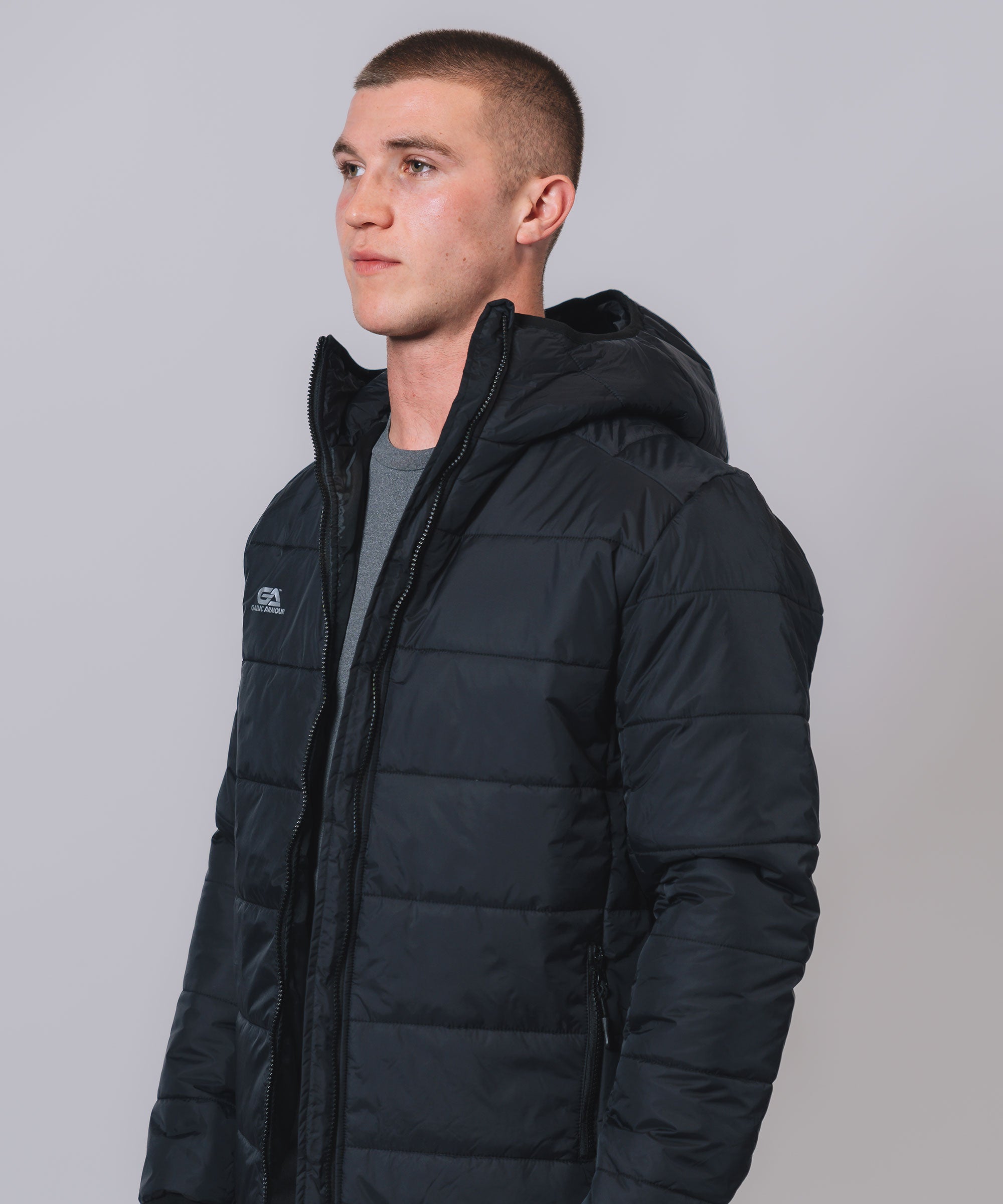 Hooded Padded Black Jacket