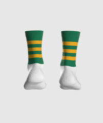 GAA Midi Socks Green Amber Hoops