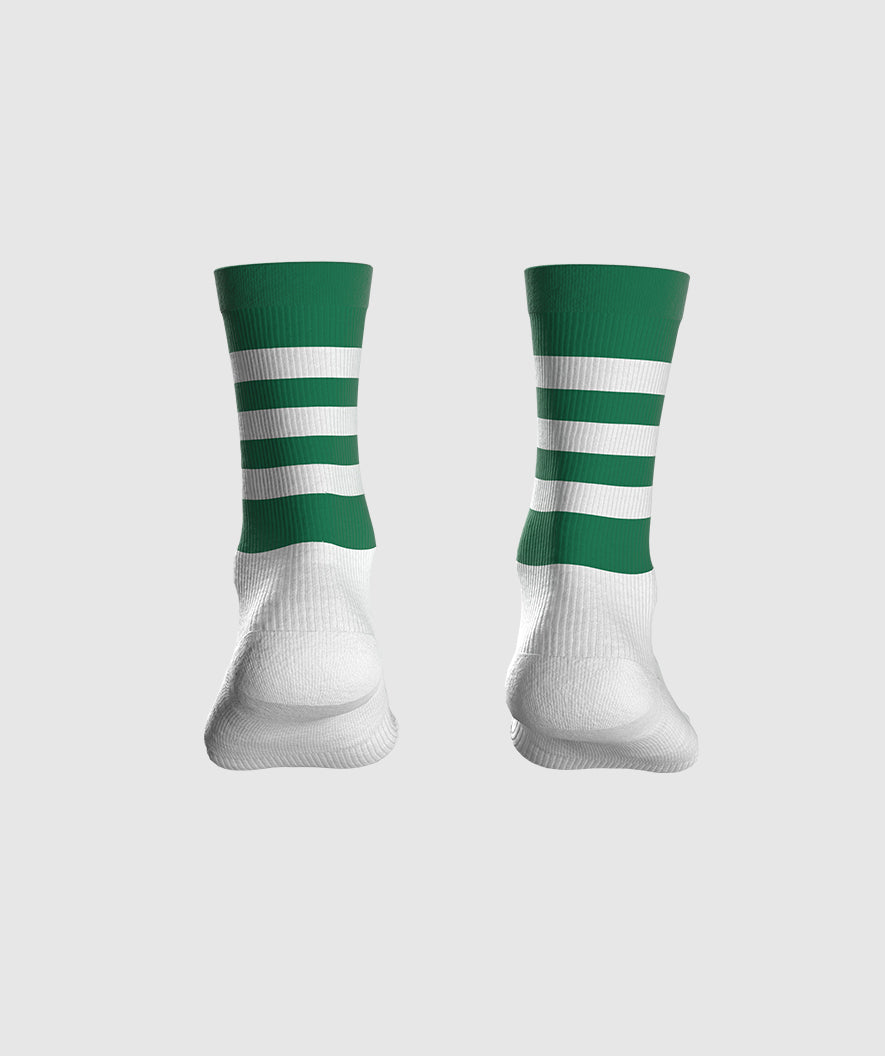 GAA Midi Socks Green White Hoops