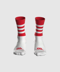 Kids GAA Midi Socks Red White Hoops