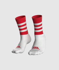 GAA Midi Socks Red White Hoops